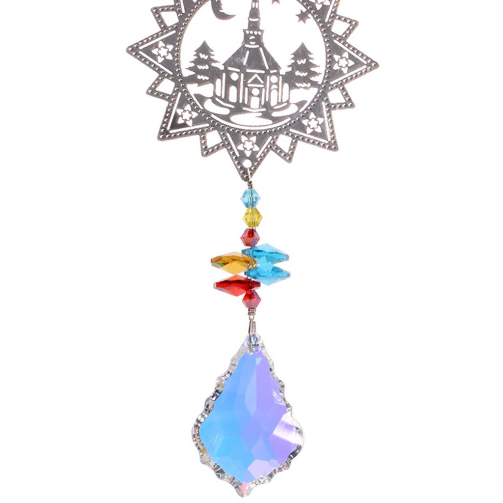 Crystals Rainbow Suncatcher Outdoor Indoor Hanging Ornament Prism Style E