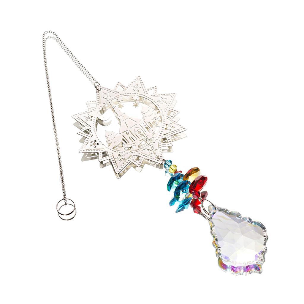 Crystals Rainbow Suncatcher Outdoor Indoor Hanging Ornament Prism Style E