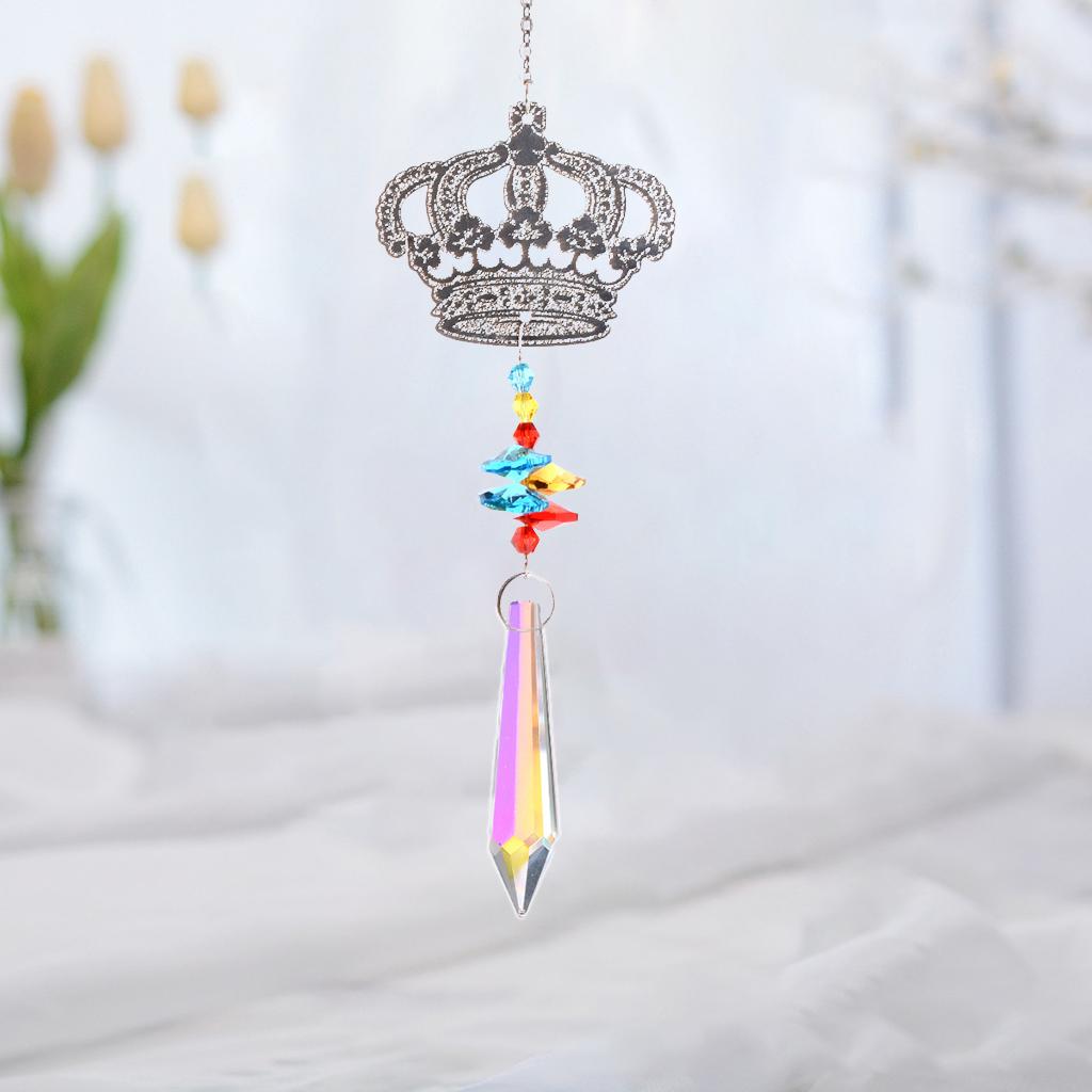 Crystals Rainbow Suncatcher Outdoor Indoor Hanging Ornament Prism Style F