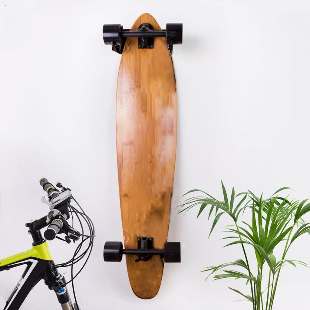 2Pcs Skateboard Holder Wall Mount Hanger Display Rack Bracket Hardware Black