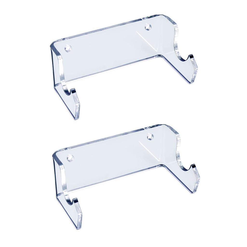 2x Skateboard Display Rack Longboard Hanger with Mounting Screws Transparent
