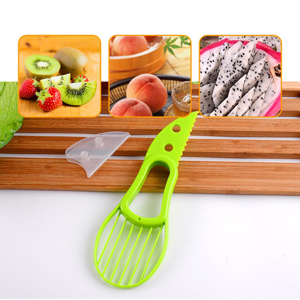 Avocado Slicer 3 in 1 Avocado Cutter Multi Tool Peeler Pitter and Slicer Green