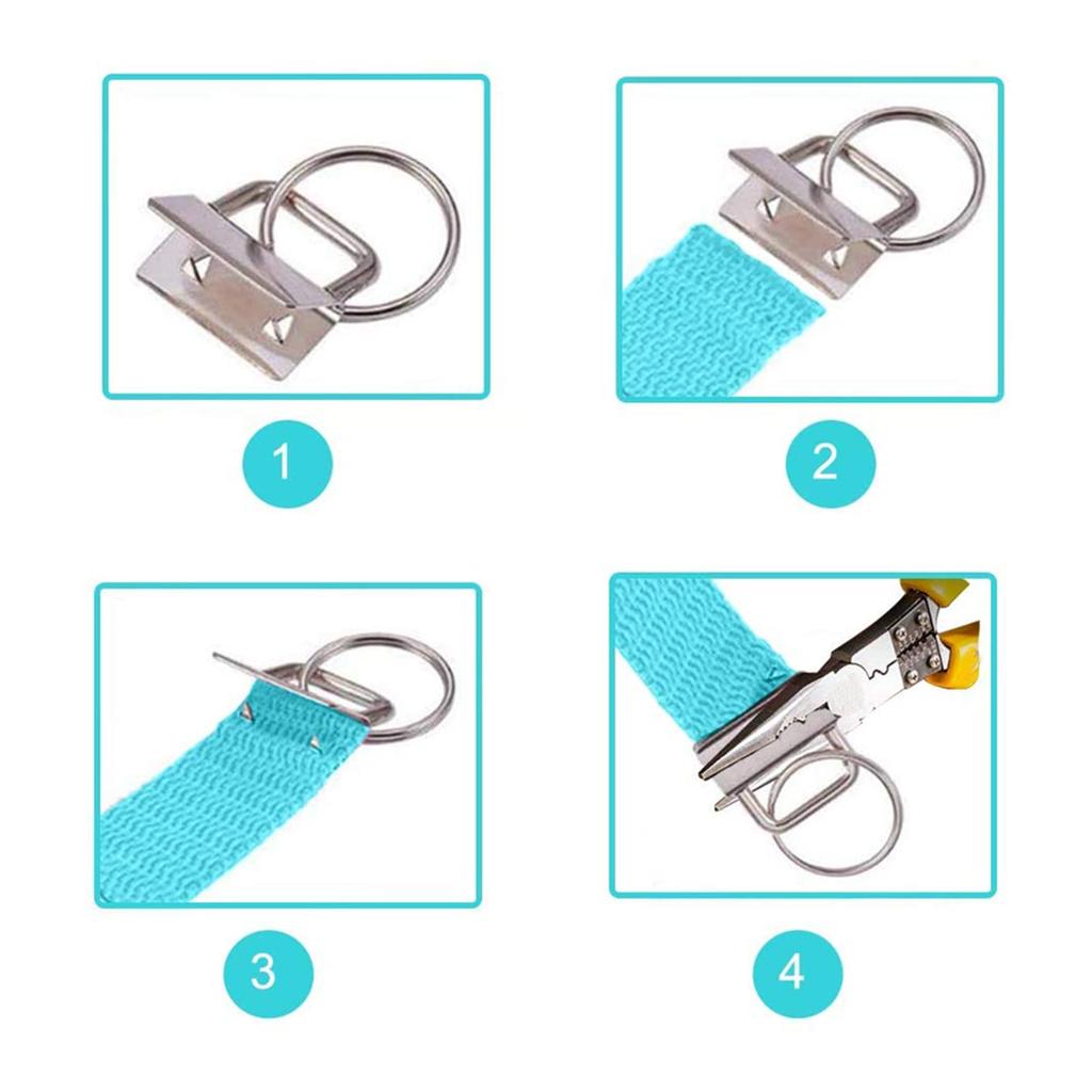 10/Pack Sliver Key Fob Hardware Key Chain with Key Ring 1inch Length
