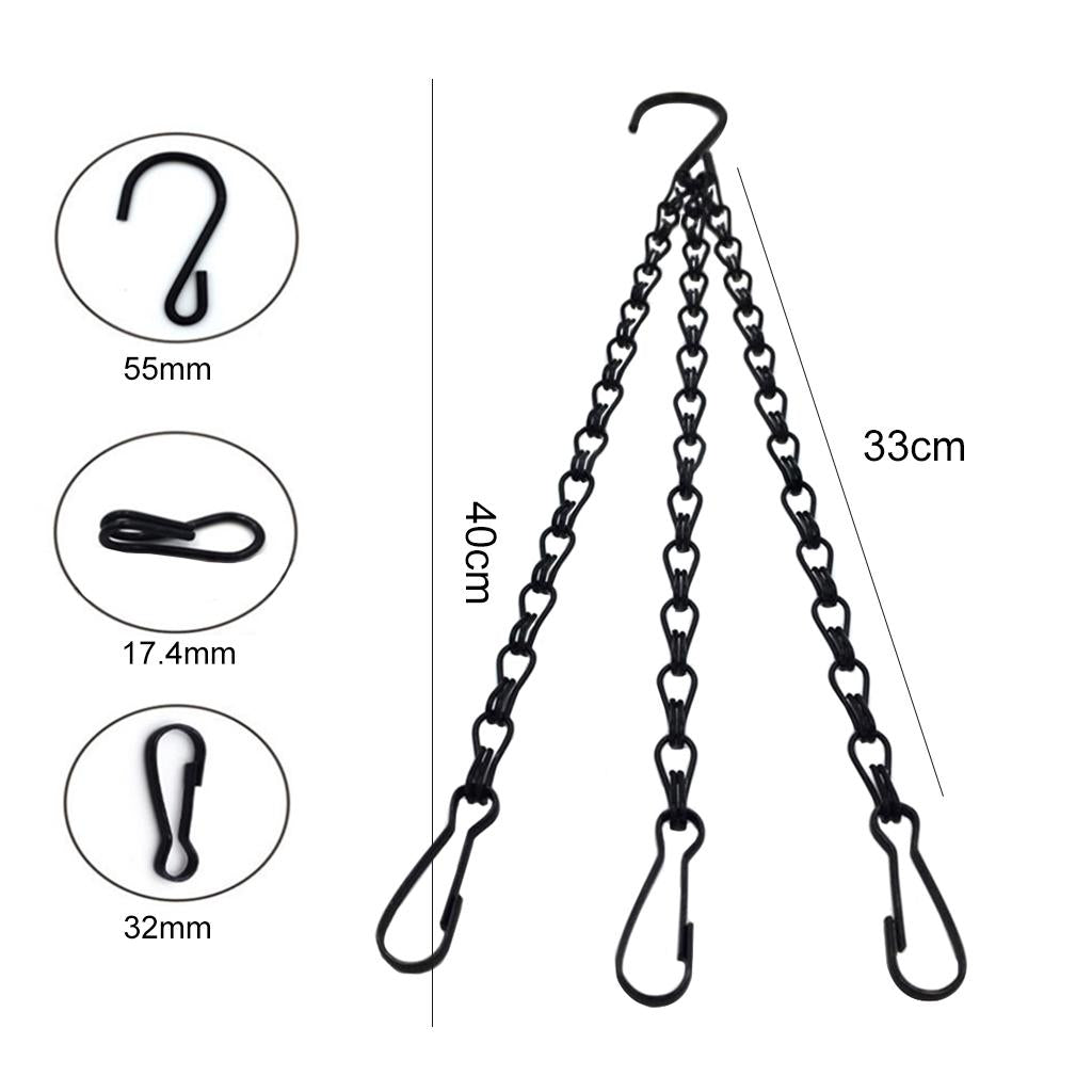 Garden Basket Iron Hanging Chain Flower Pot Basket Chain Hanger 40cm Style 1