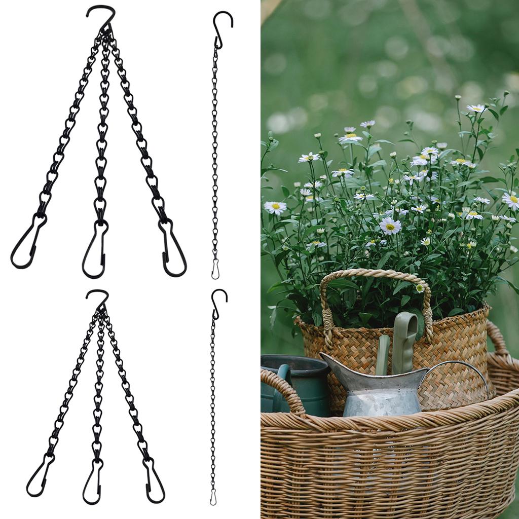 Garden Basket Iron Hanging Chain Flower Pot Basket Chain Hanger 40cm Style 1