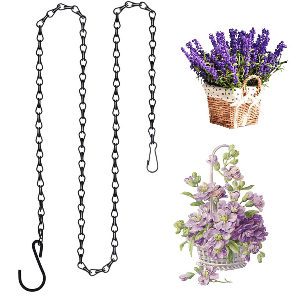 Garden Basket Iron Hanging Chain Flower Pot Basket Chain Hanger 50cm Style 2