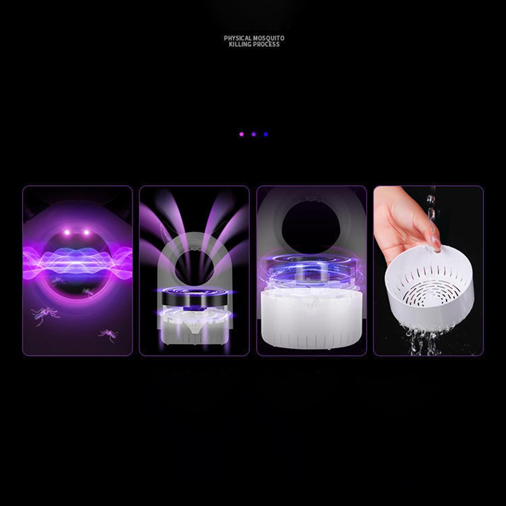 LED Electric Mosquito Trap USB Power Supply Fly Trap Child Safe Noiseless style 1 white