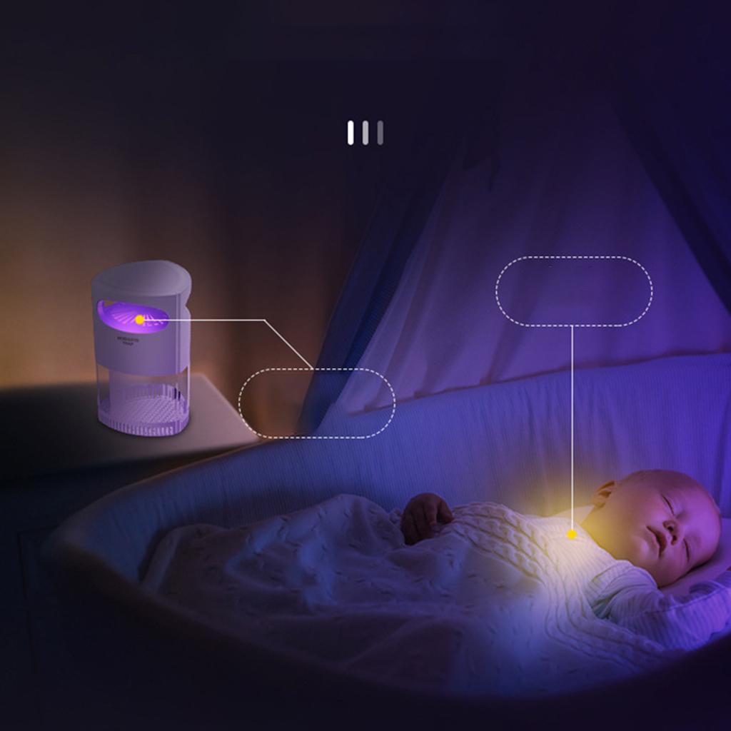 LED Electric Mosquito Trap USB Power Supply Fly Trap Child Safe Noiseless style 2 pink