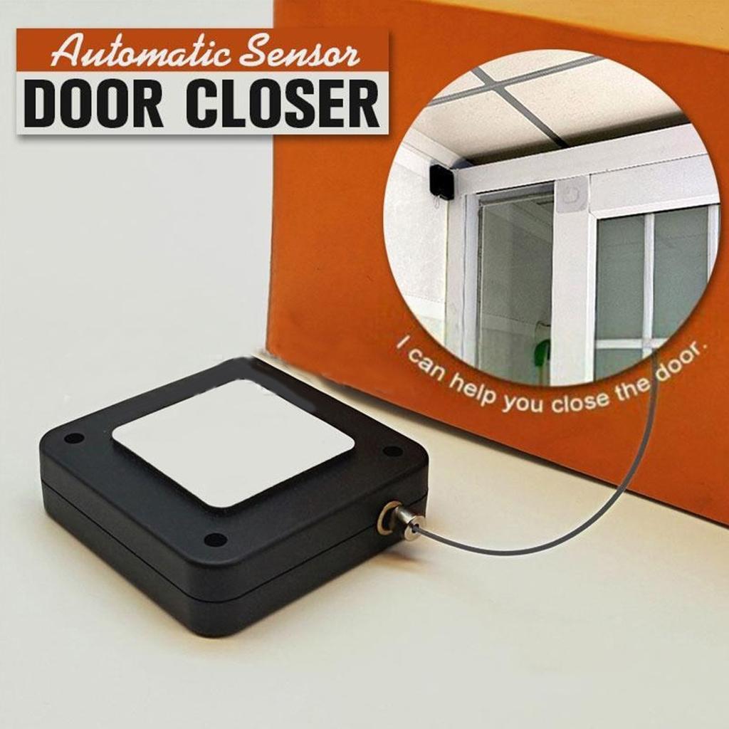 Automatic Sensor Door Closer Bedroom Home Office Punch Free Accessory Black