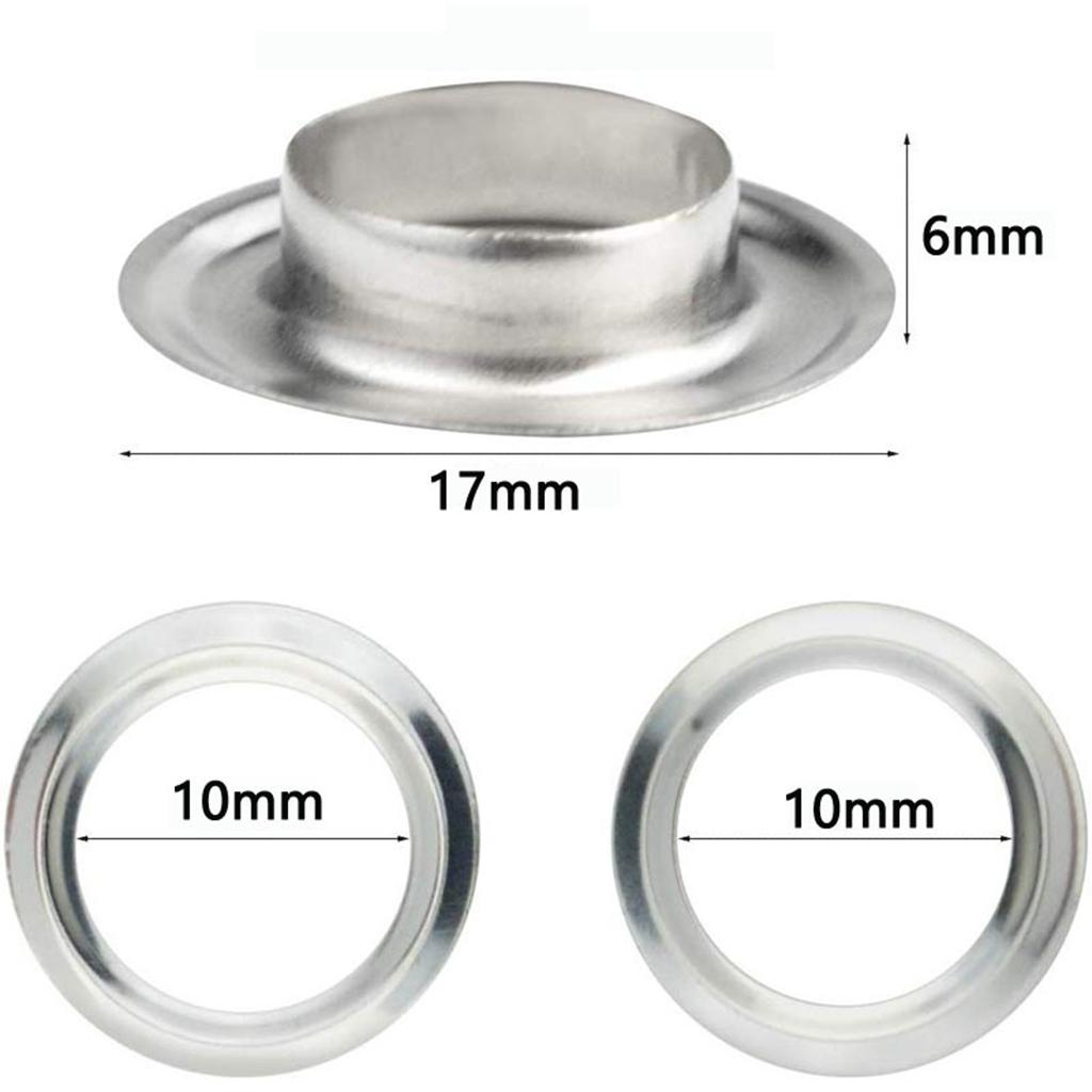 Grommet Kit 100 Sets Grommets Eyelets & 3 Install Tool Kit and Storage Box