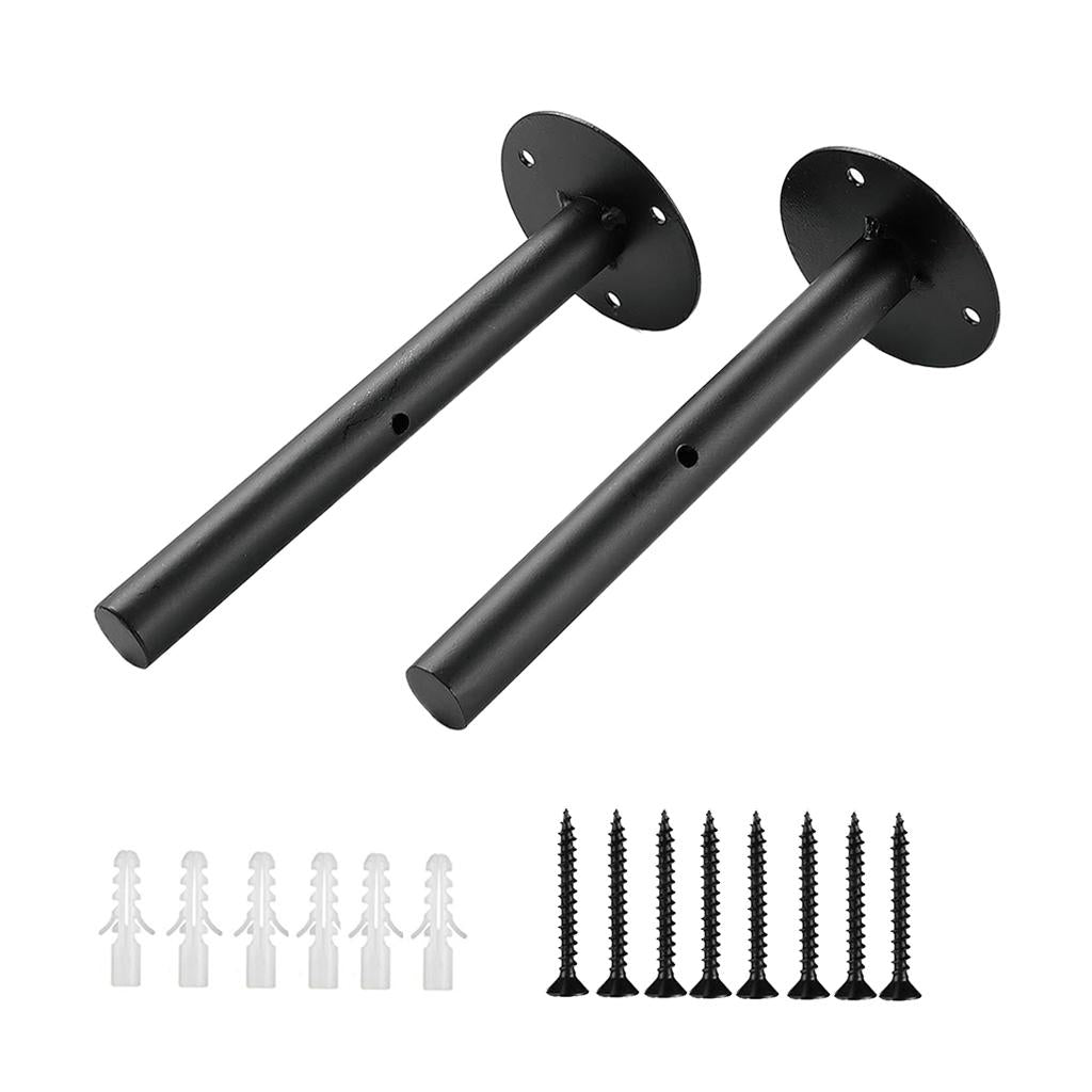 2pcs Wall Mounted Floating Shelf Brackets Home Bar Decor Round 25cm