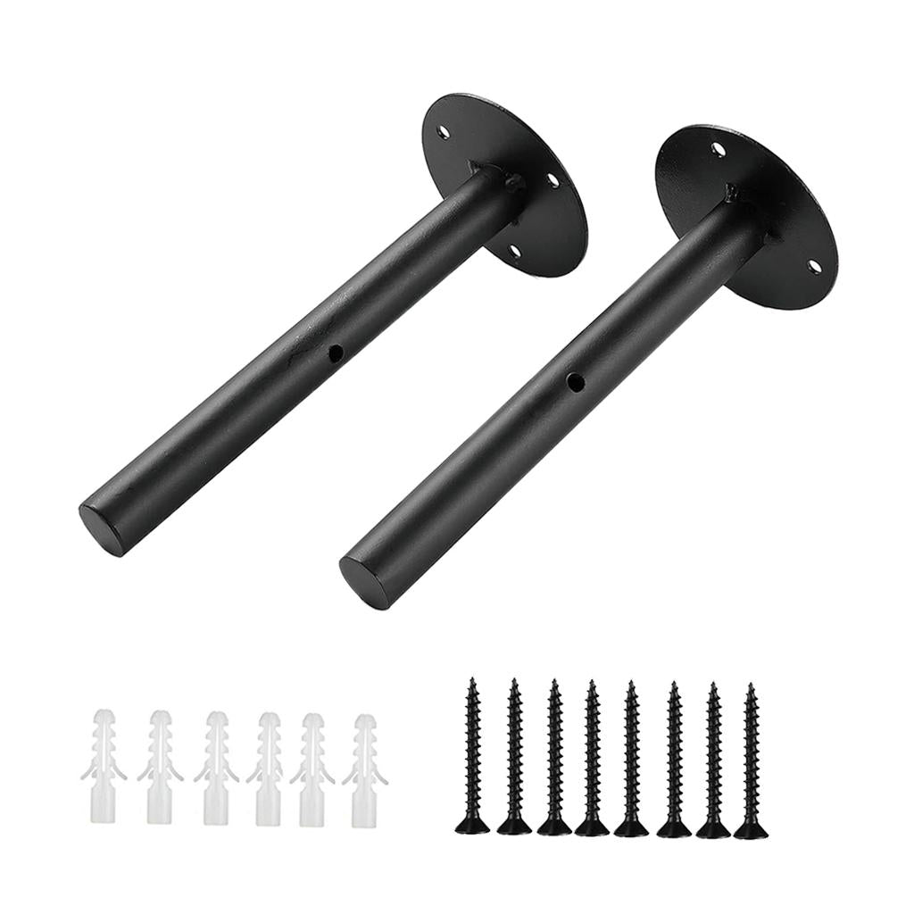 2pcs Wall Mounted Floating Shelf Brackets Home Bar Decor Round 25cm