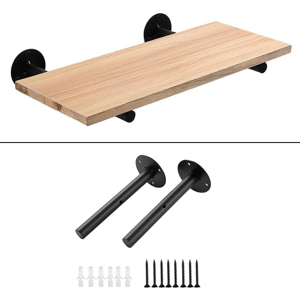 2pcs Wall Mounted Floating Shelf Brackets Home Bar Decor Round 30cm