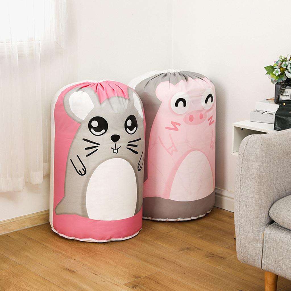 Collapsible Clothes Cotton Blanket Bed Cover Wardrobe Sweater Storage Bag Pink