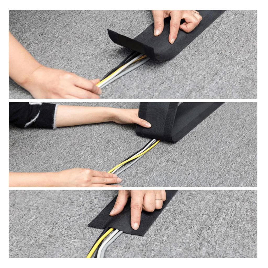 Polyester Cable Protector Sleeve Computer Wires Wrap Cover For Carpet 3m