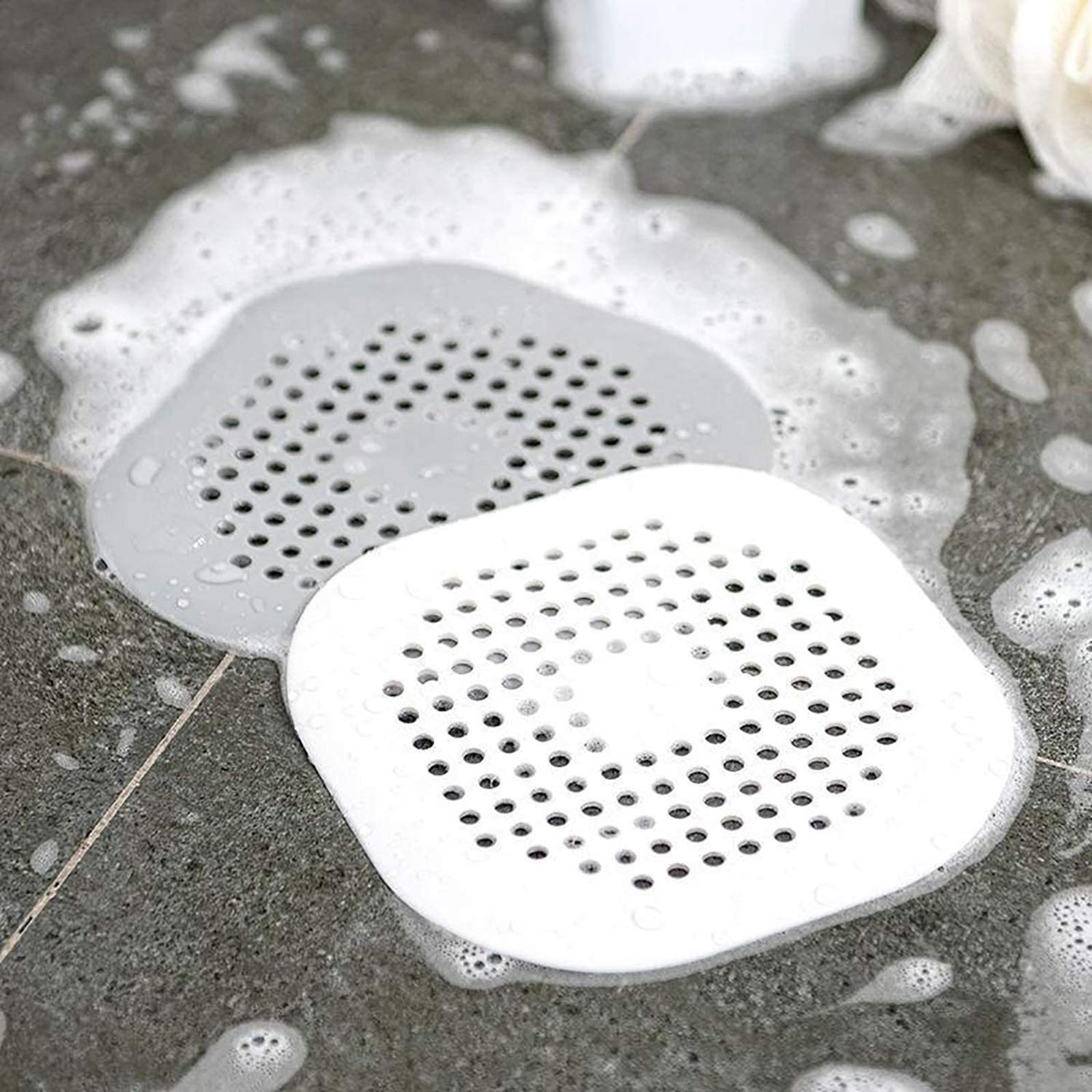 Drain Cover Drain Hair Catcher Flat Silicone Plug Sink Water Stopper White