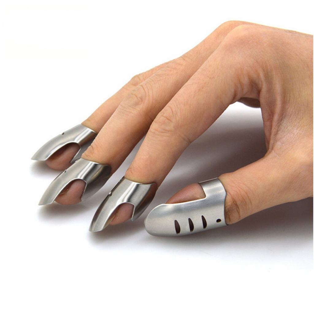 4 PCS Cooking Slicing Chopping Finger Hand Protector Guard Sleeves Tool