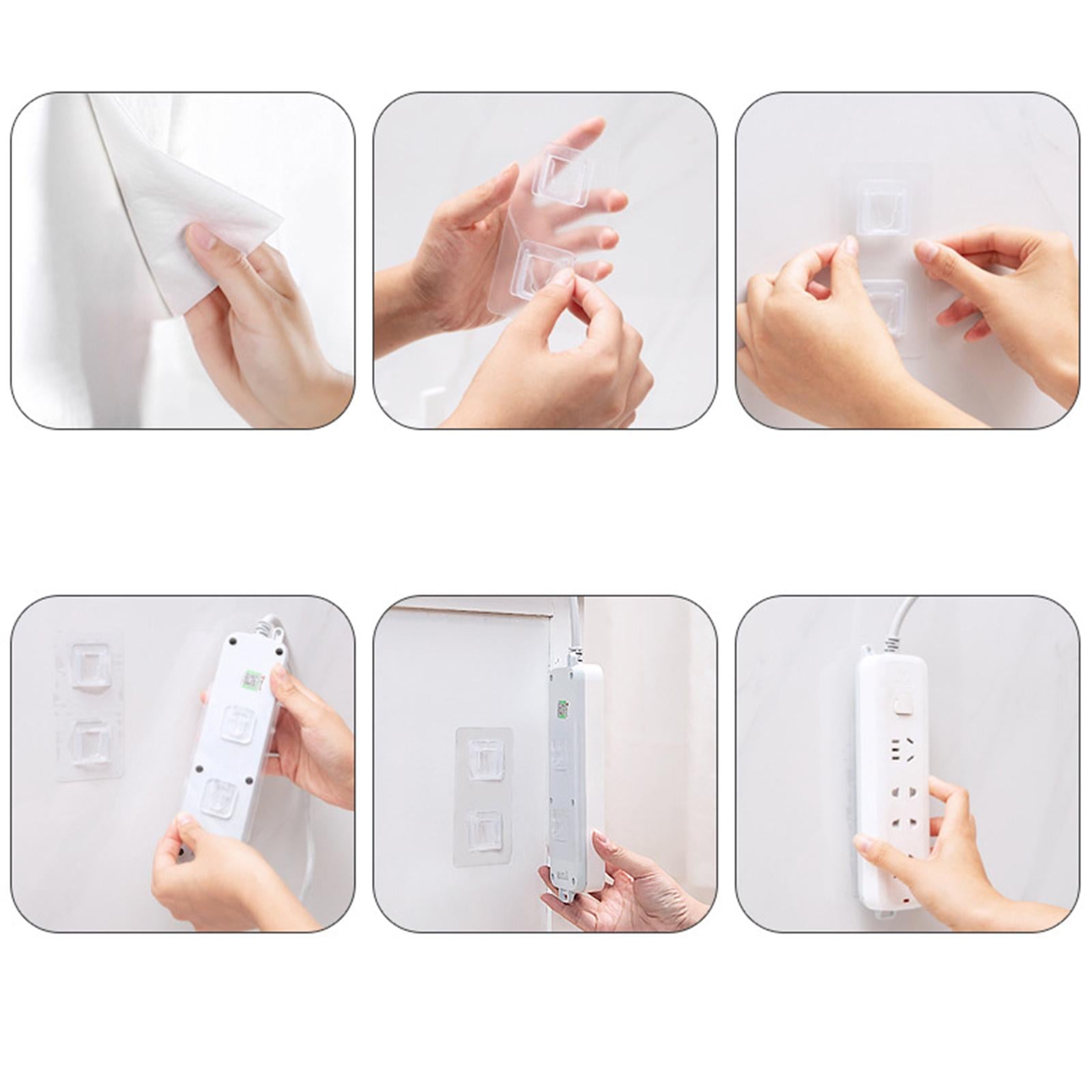 Self Adhesive Wall-Sticking Hooks Reusable Oil-Proof Socket Hook 10 Set