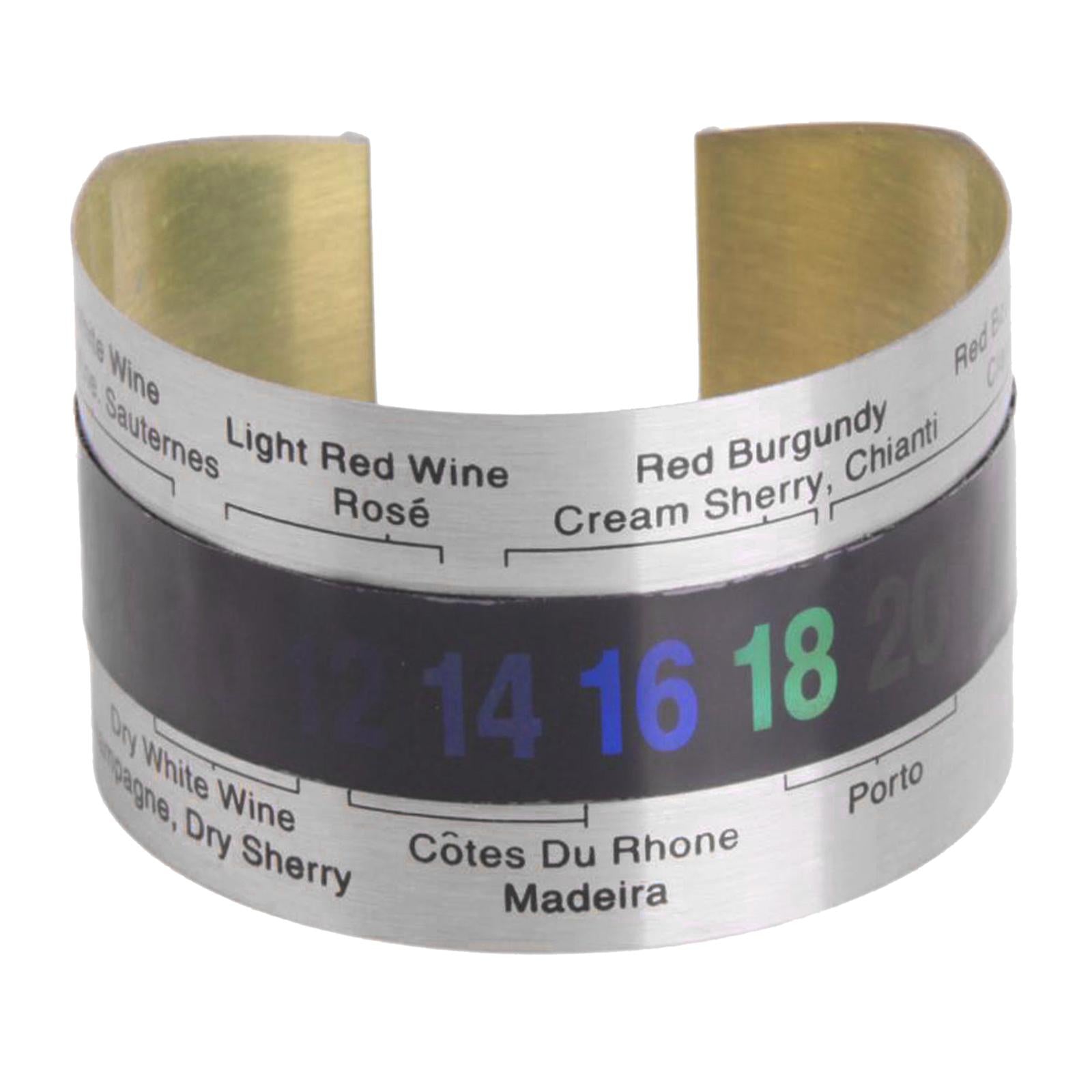 Portable Stainless Steel Easy Read Wine Thermometer Bracelet for Red Wine