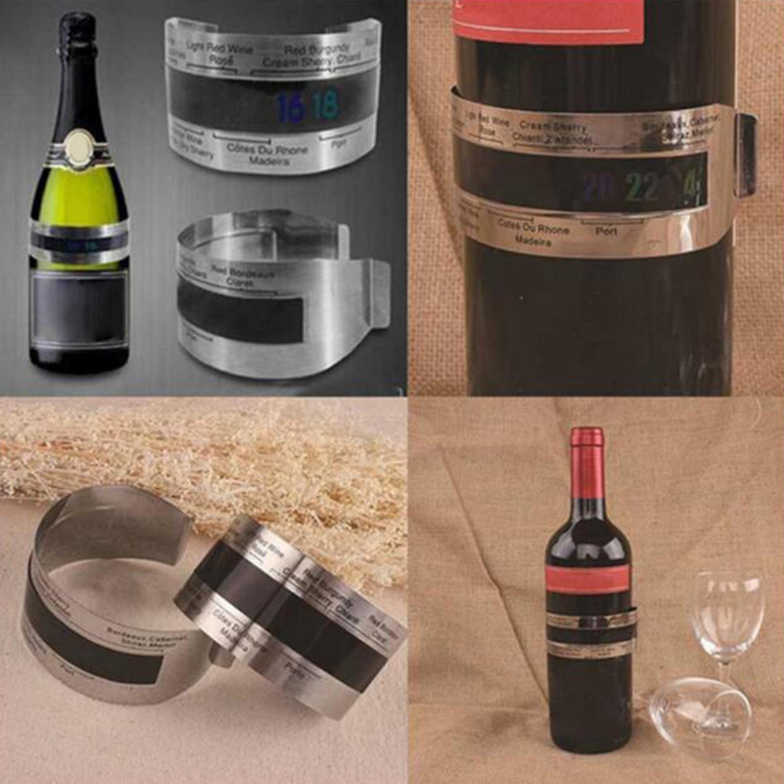 Portable Stainless Steel Easy Read Wine Thermometer Bracelet for Red Wine