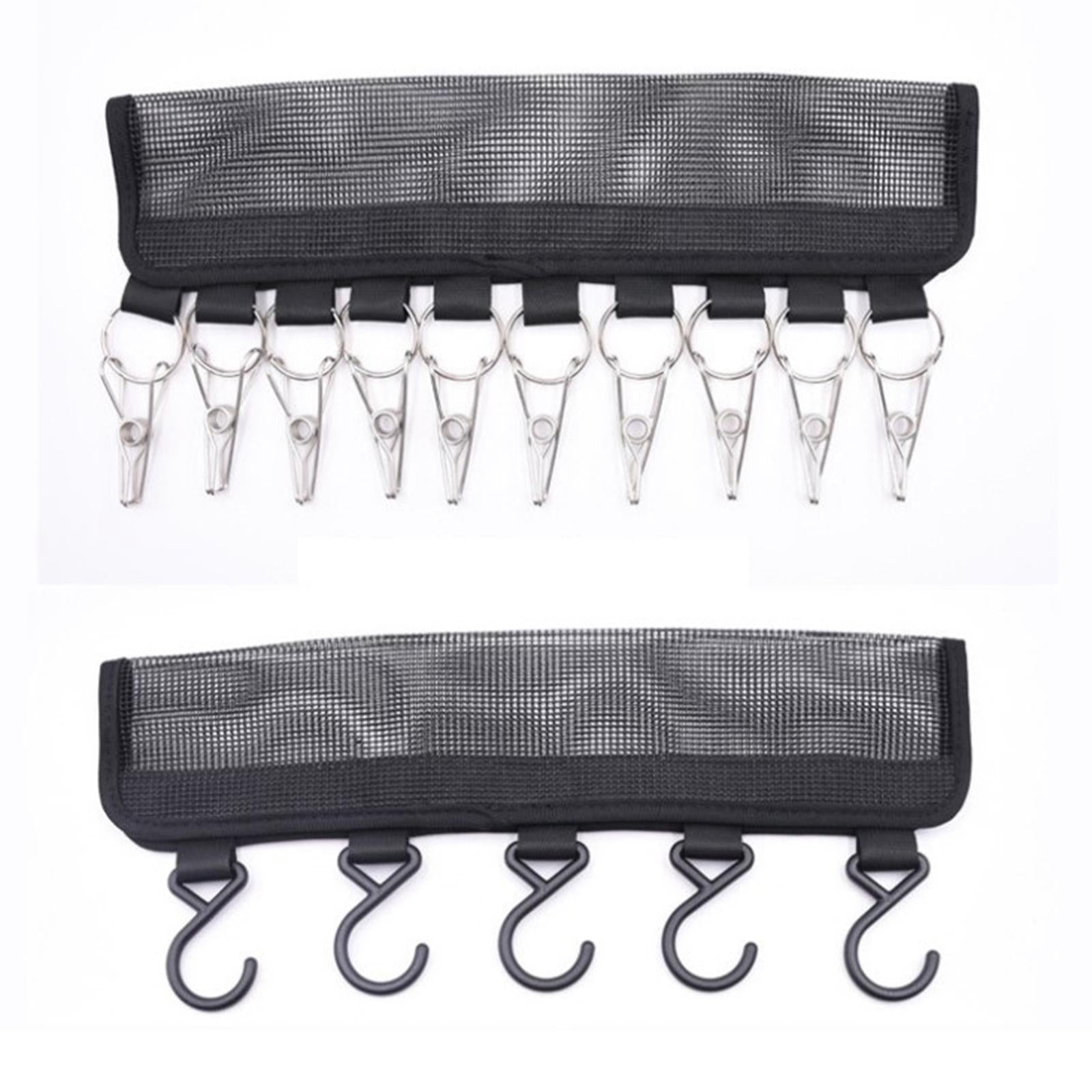 Sock Dryer for Underwear Lingerie Baby Clothes Plastic Drying Rack 5 Black Hooks