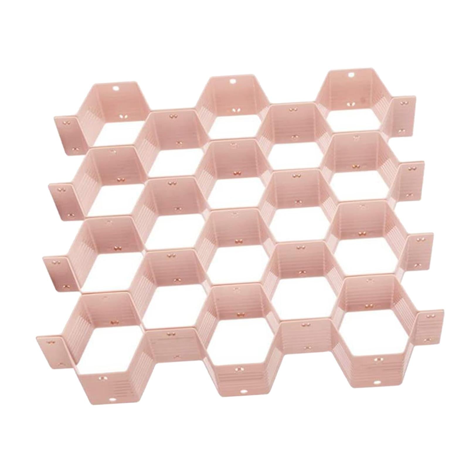 Honeycomb Closet Cabinet Sock Underwear Drawer Divider Organizer Pink