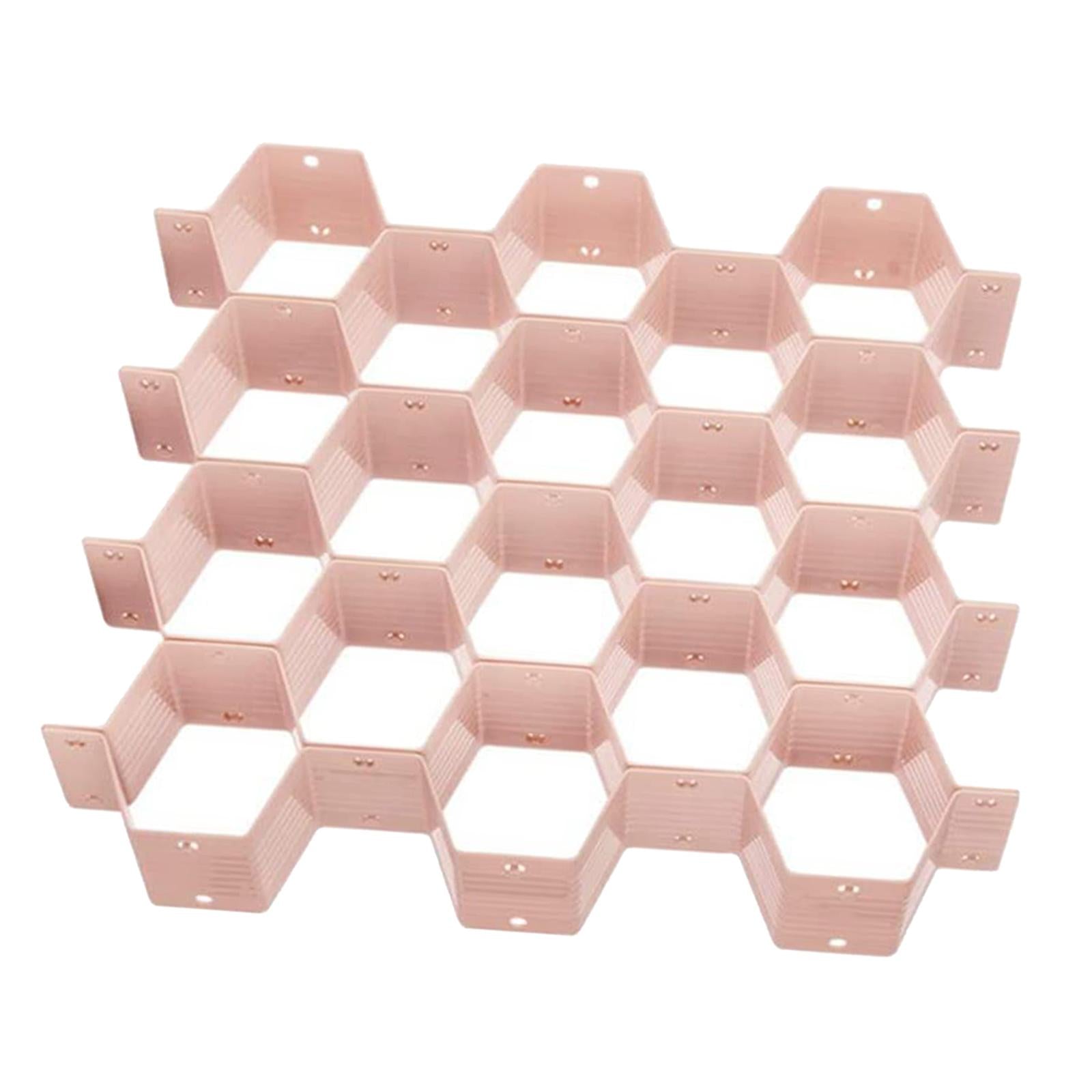 Honeycomb Closet Cabinet Sock Underwear Drawer Divider Organizer Pink