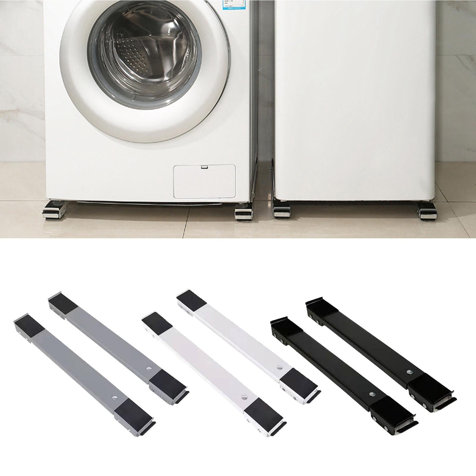 2Pcs Drum Washing Machine Refrigerator Mobile Base Stand Brackets White