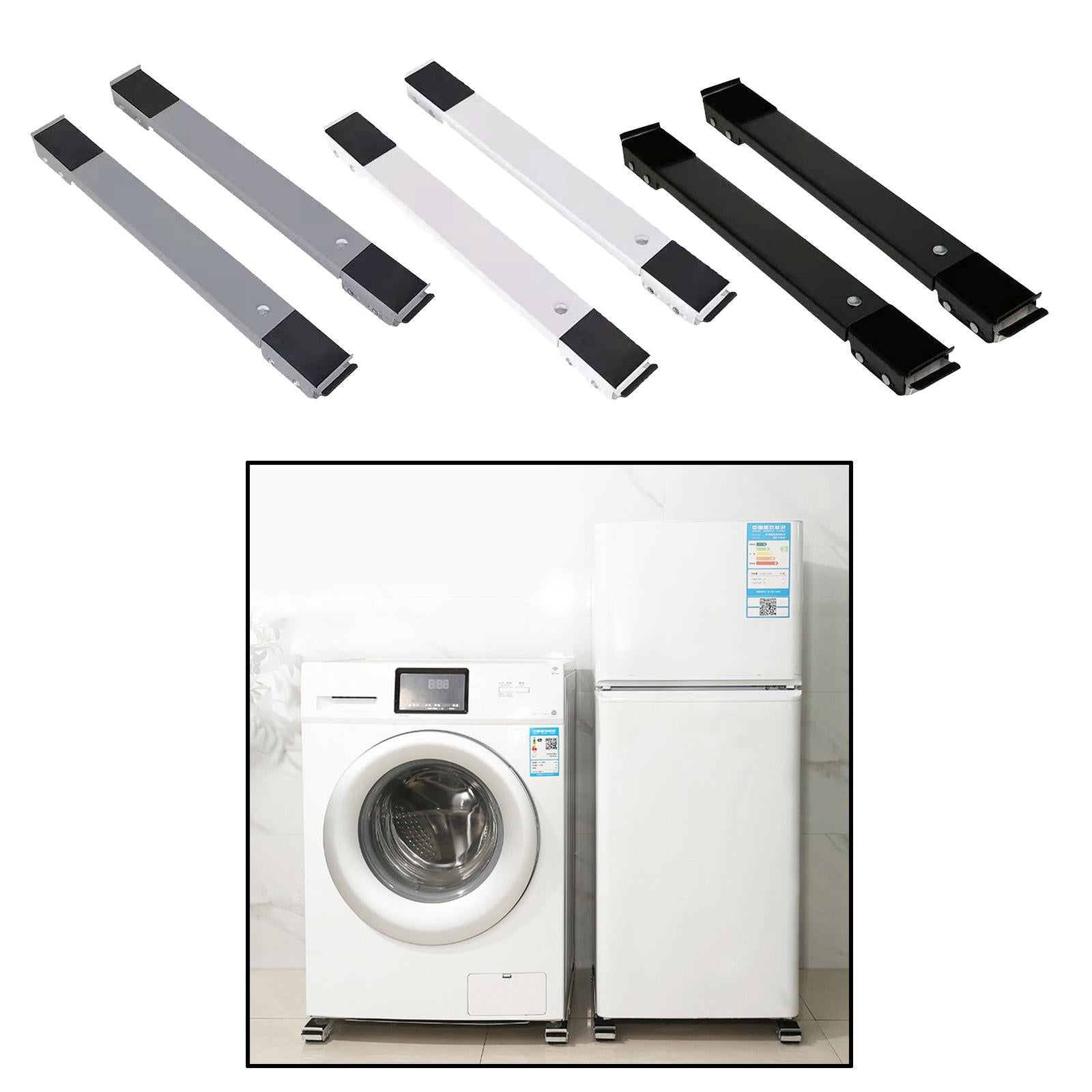 2Pcs Drum Washing Machine Refrigerator Mobile Base Stand Brackets White