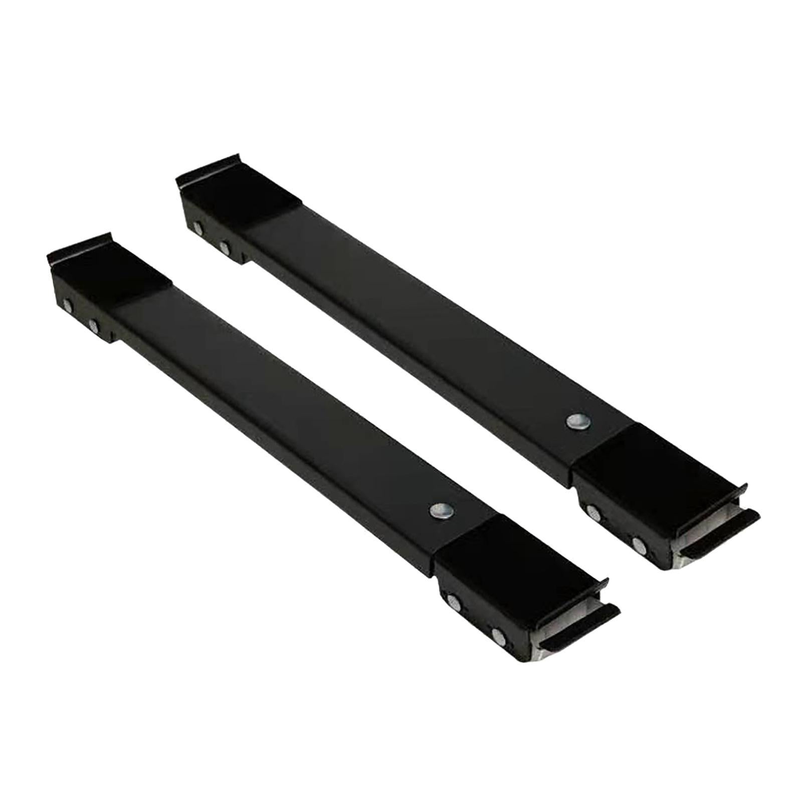 2Pcs Drum Washing Machine Refrigerator Mobile Base Stand Brackets Black