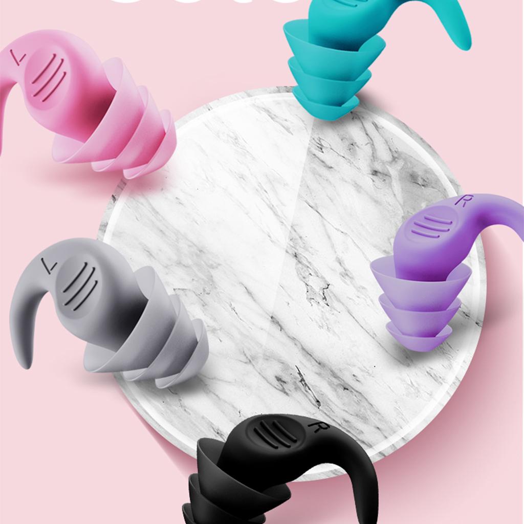 Noise Reduction Ear Plugs Silicone Sound Blocking for Sleep Snoring Swimming Blue