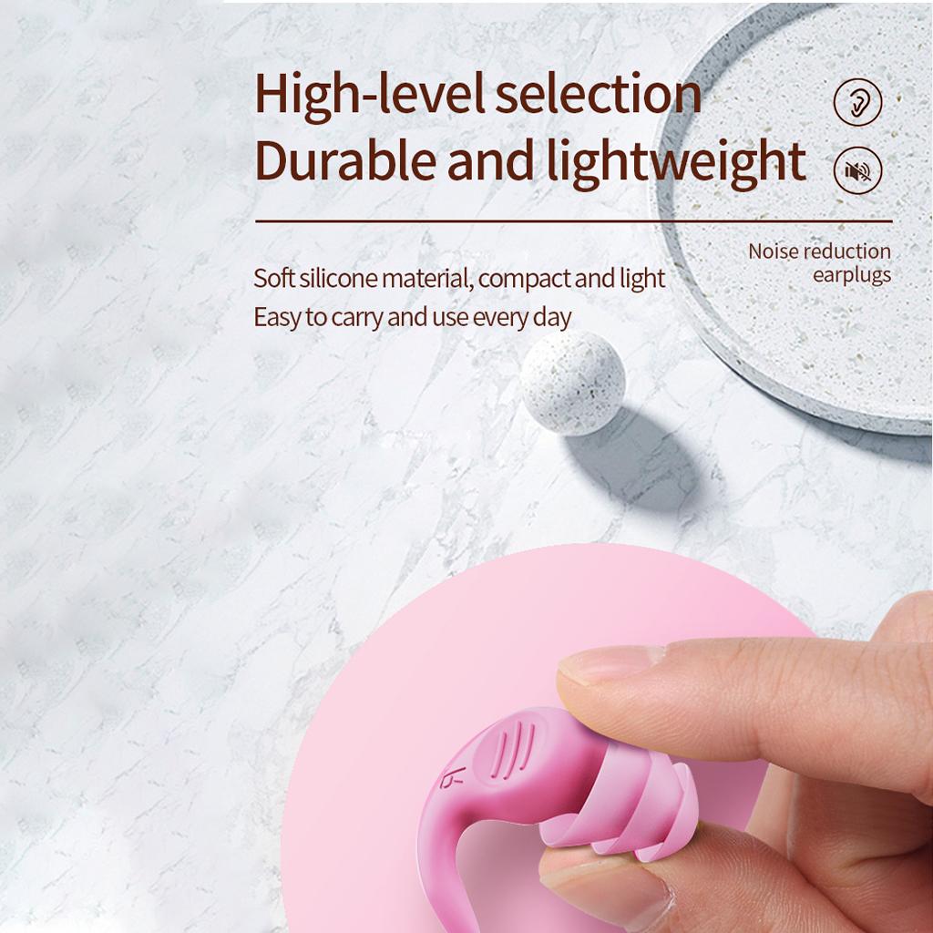 Noise Reduction Ear Plugs Silicone Sound Blocking for Sleep Snoring Swimming Blue