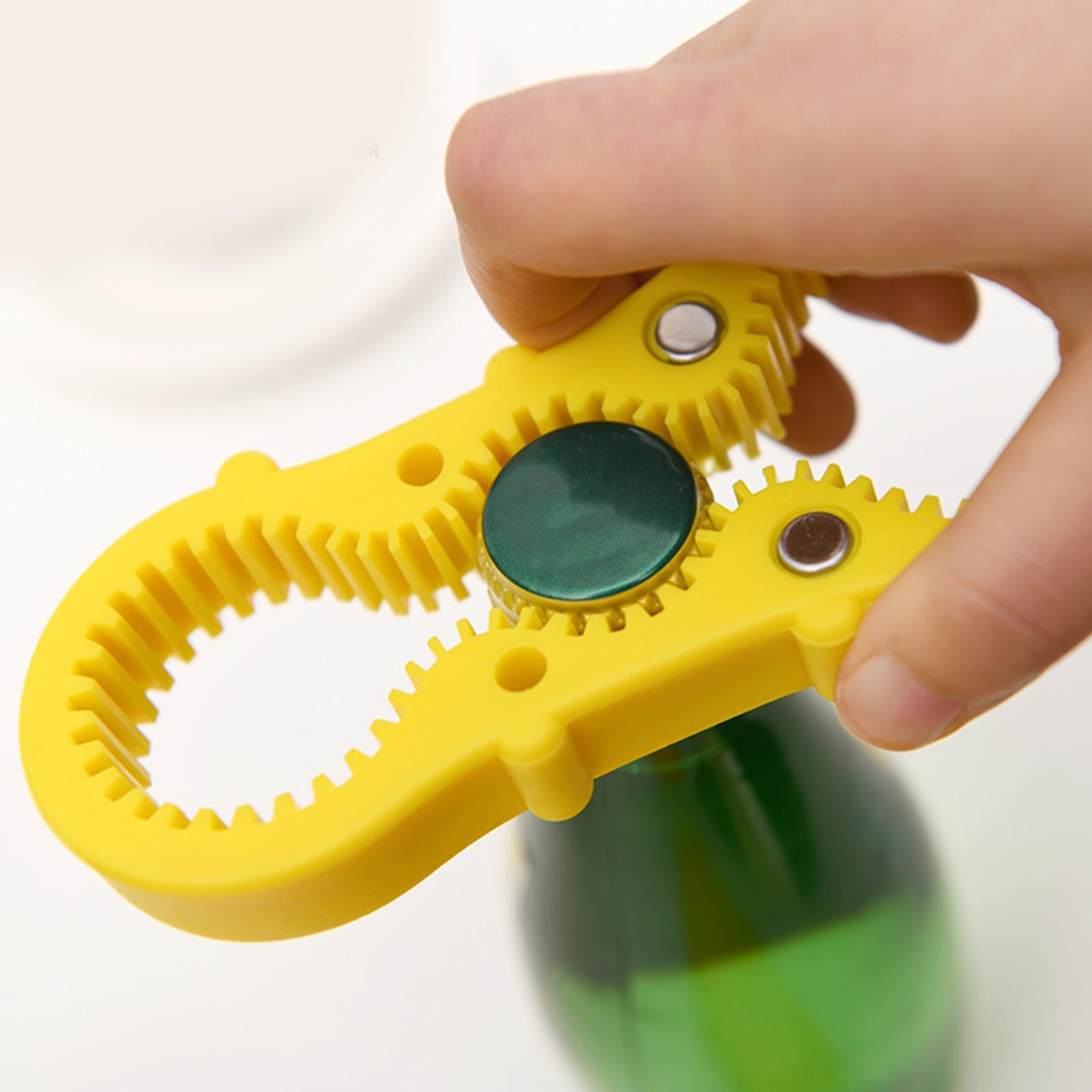 Soda Drink Jar Bottle Opener Quick Easy Beer Bottle Lid Opener Yellow