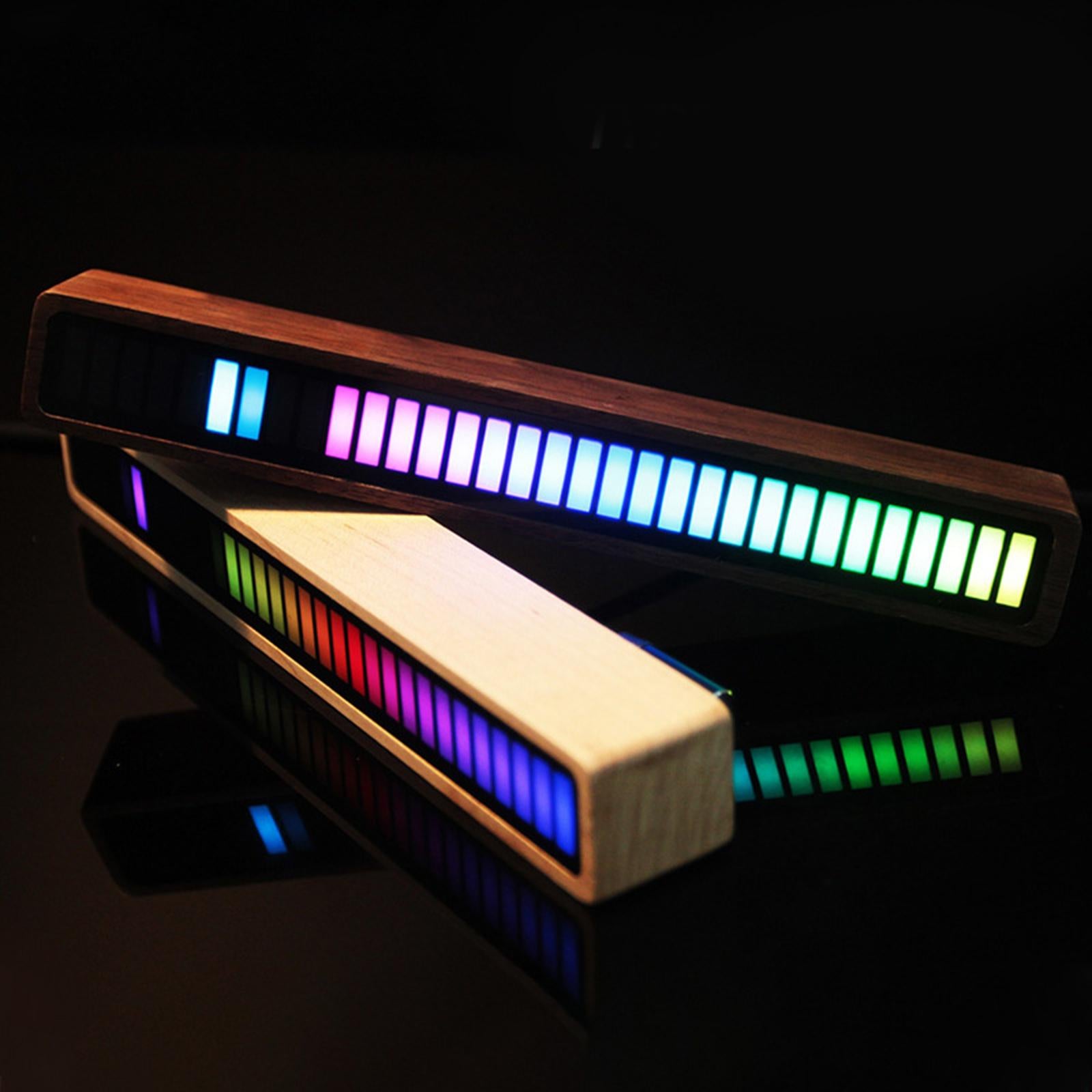 RGB Buletooth APP Control Dimmable Voice Control Rhythm Lamp Walnut Frame