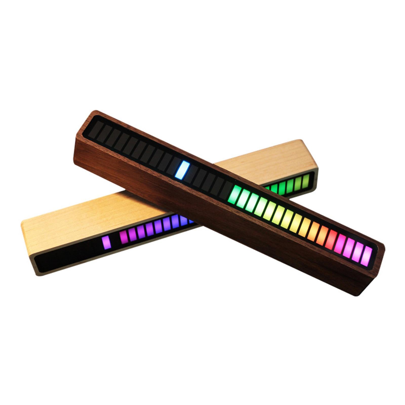 RGB Buletooth APP Control Dimmable Voice Control Rhythm Lamp Walnut Frame