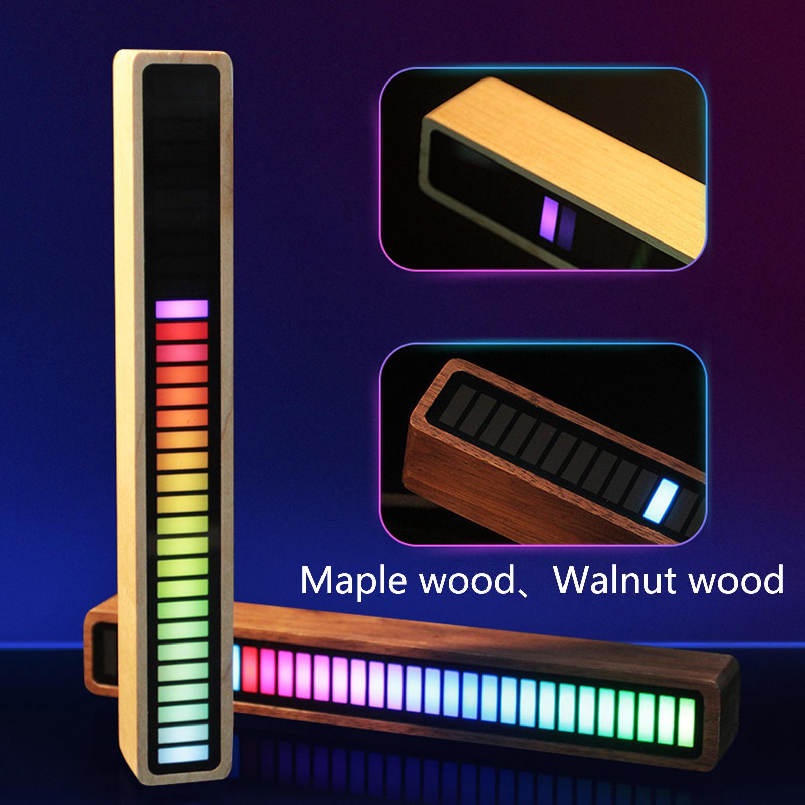 RGB Buletooth APP Control Dimmable Voice Control Rhythm Lamp Maple Frame