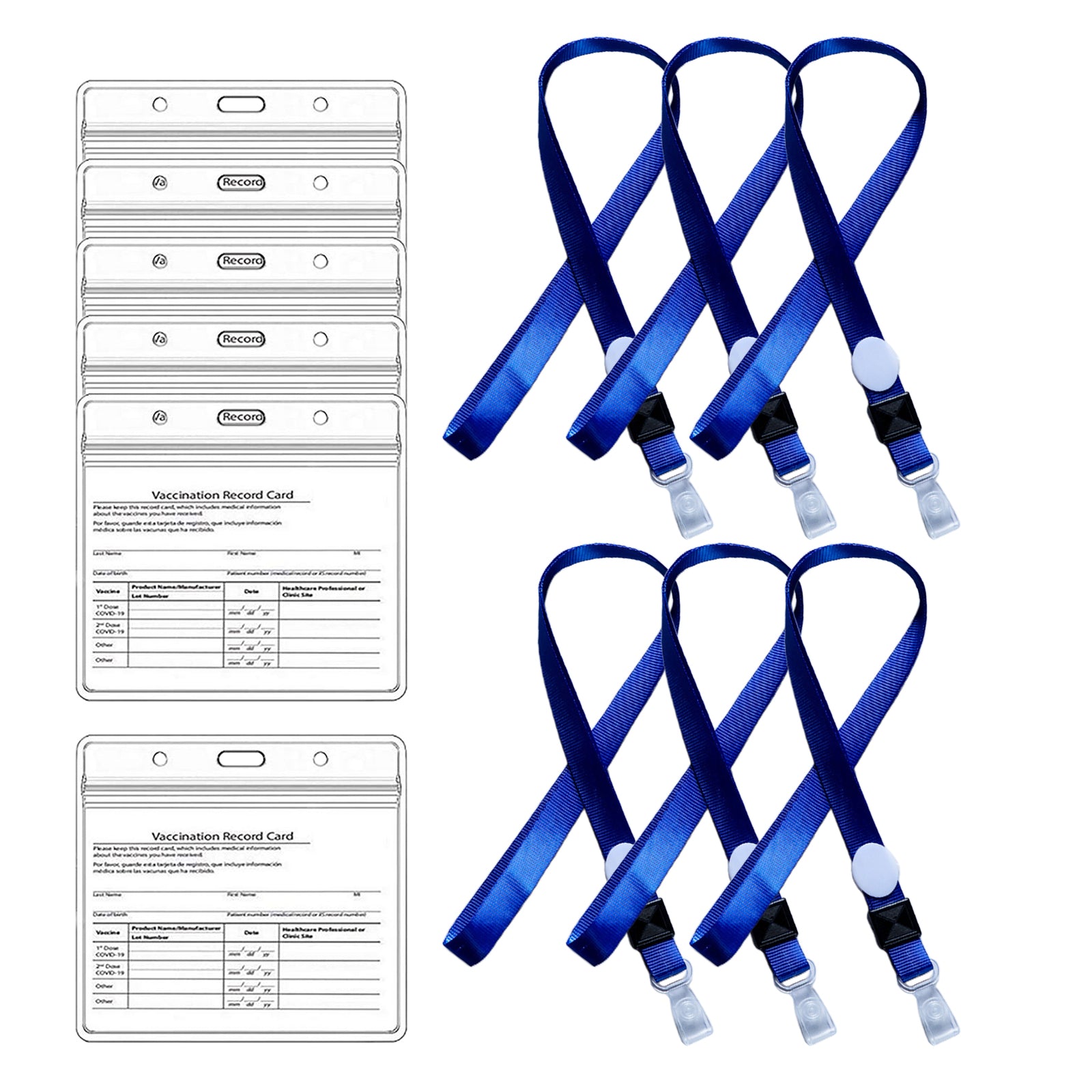 6 Pack CDC Vaccination Card Protector 4 x 3 Holder Clear Sleeve Waterproof