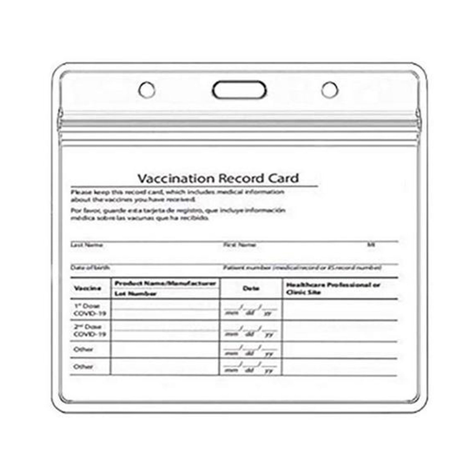 6 Pack CDC Vaccination Card Protector 4 x 3 Holder Clear Sleeve Waterproof