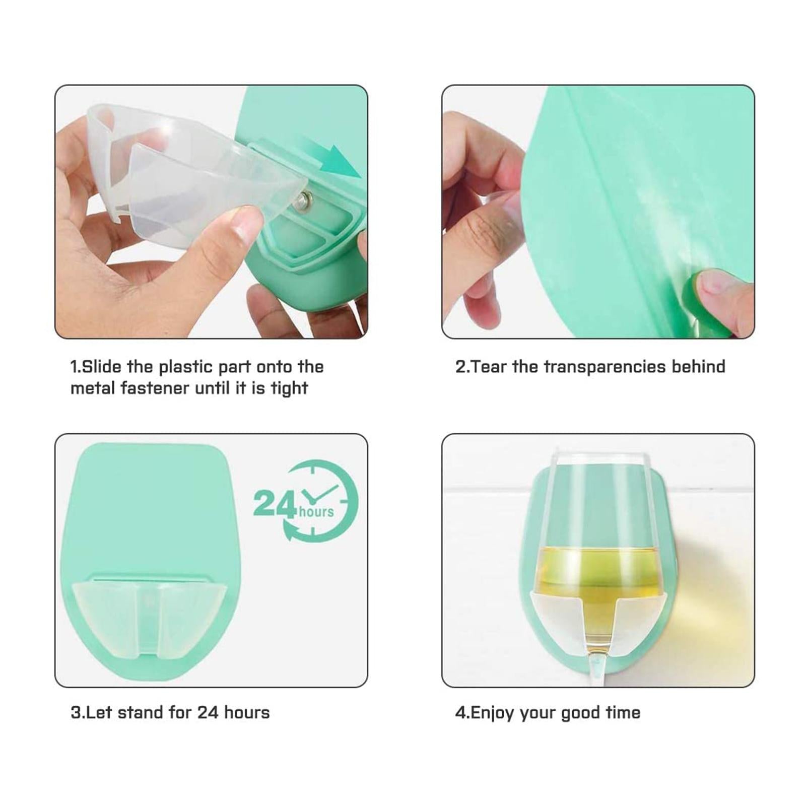 Wine Glass Holder for Bath Shower Home Bedside Bathroom for Wine Green
