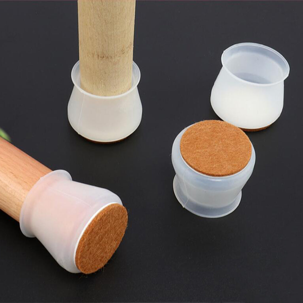 Silicone Table Chair Leg Protection Cover Furniture Feet Pad White 52PCS