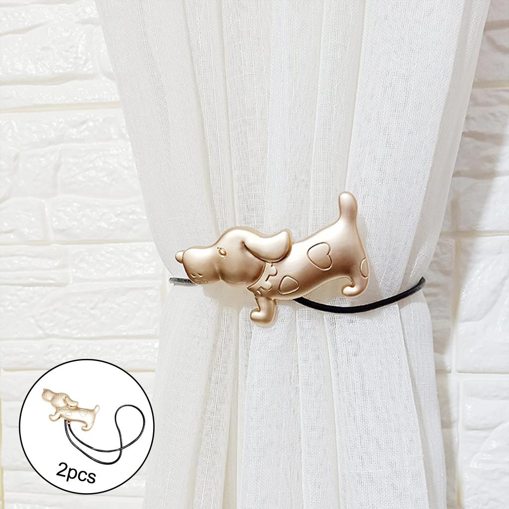 Magnetic Curtain Tie Backs Holdbacks Buckle Curtain Clips Rope Strap Gold