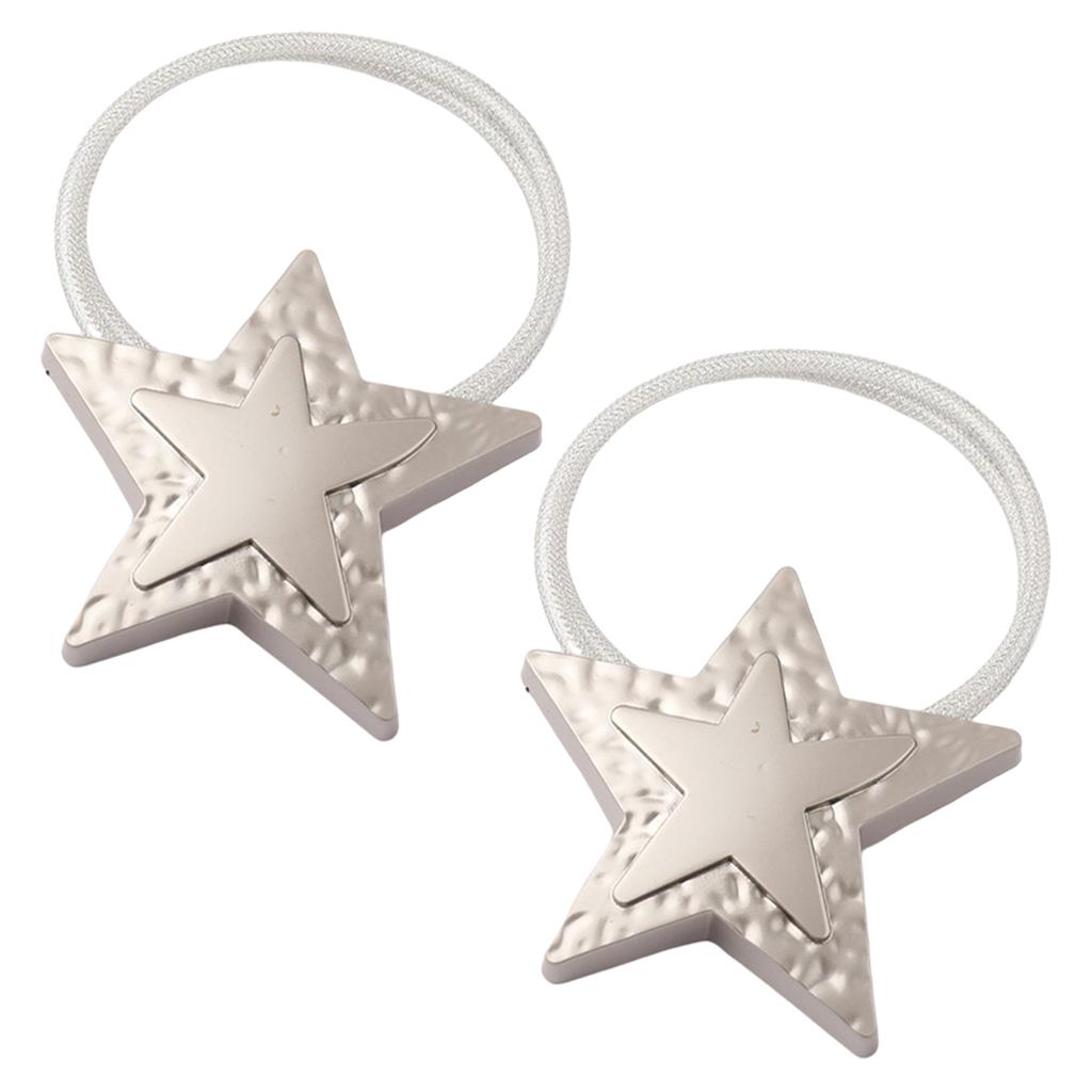 1 Pair Magnetic Curtain Tiebacks Clips Hold Curtains Drape Bedroom Decor silver