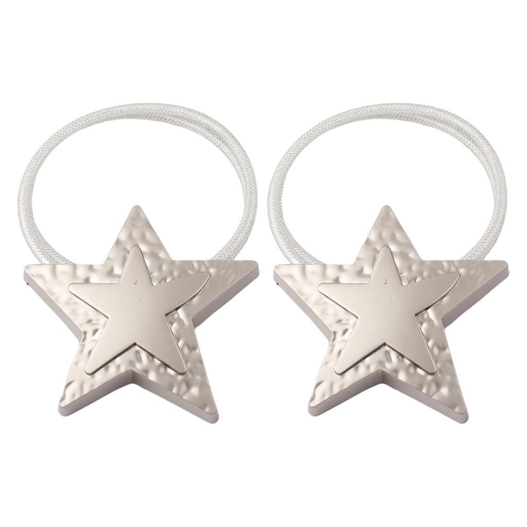1 Pair Magnetic Curtain Tiebacks Clips Hold Curtains Drape Bedroom Decor silver