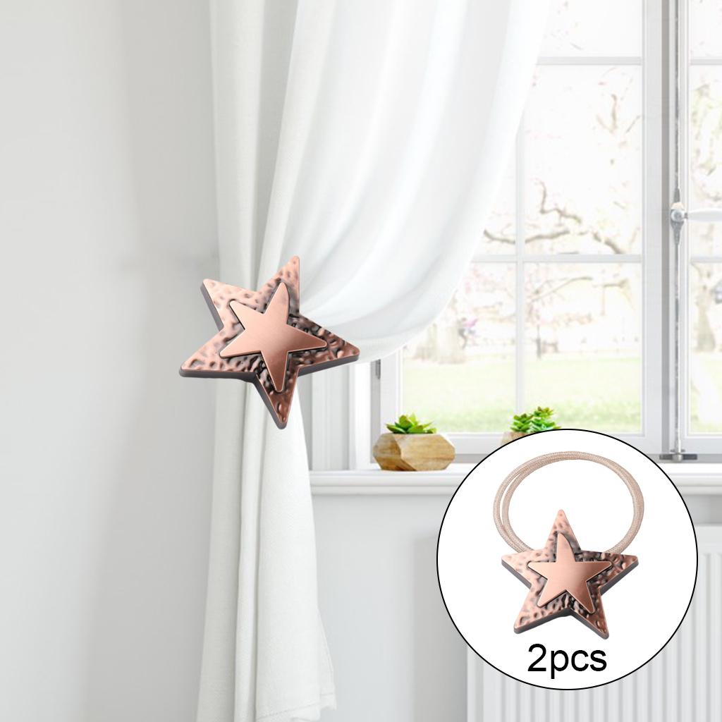 1 Pair Magnetic Curtain Tiebacks Clips Hold Curtains Drape Bedroom Decor red bronze