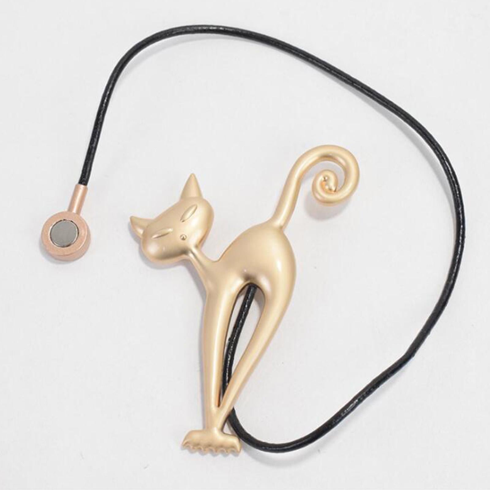 1Pairs Cat Curtain Tiebacks Magnetic Drape Holders Holdbacks Golden