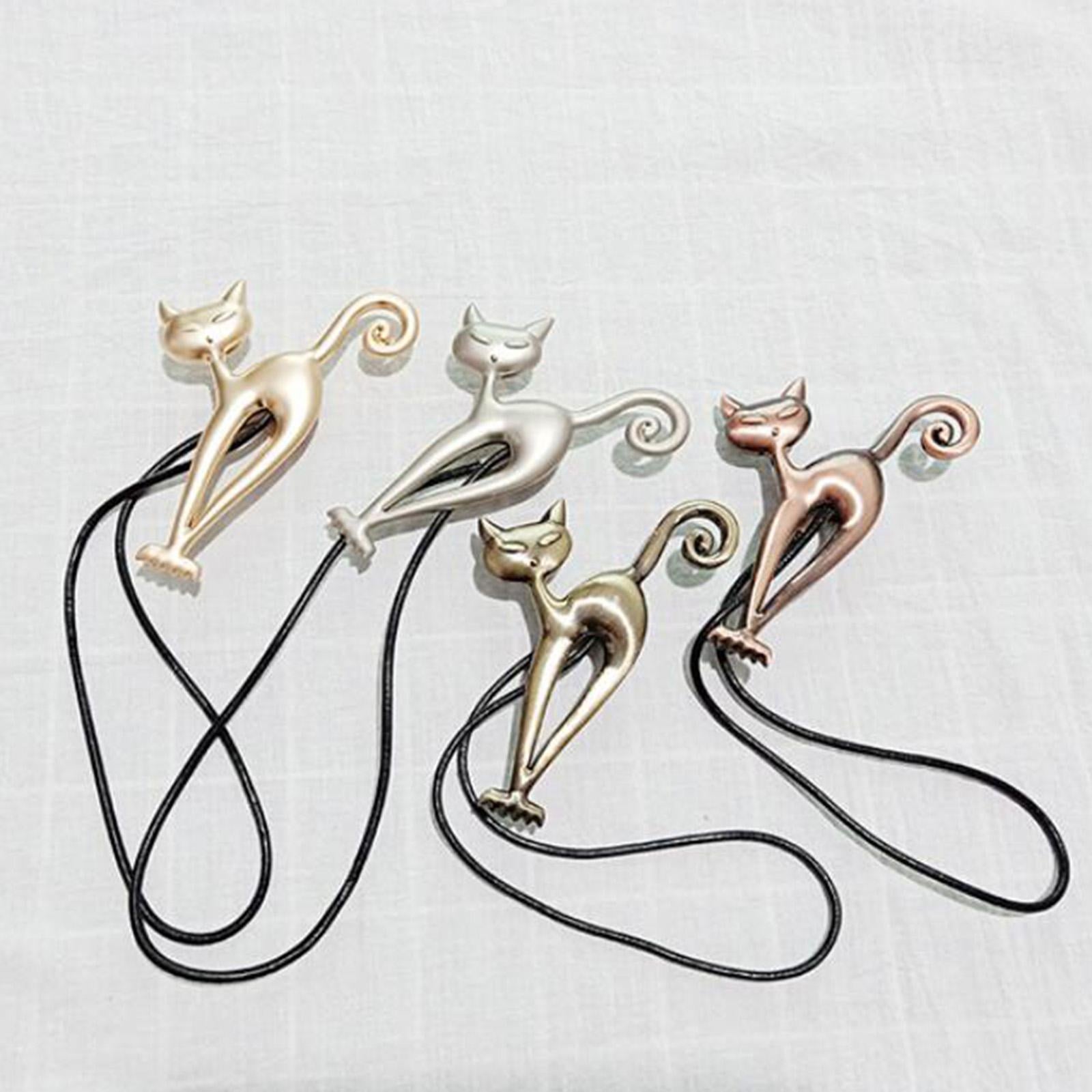 1Pairs Cat Curtain Tiebacks Magnetic Drape Holders Holdbacks Golden
