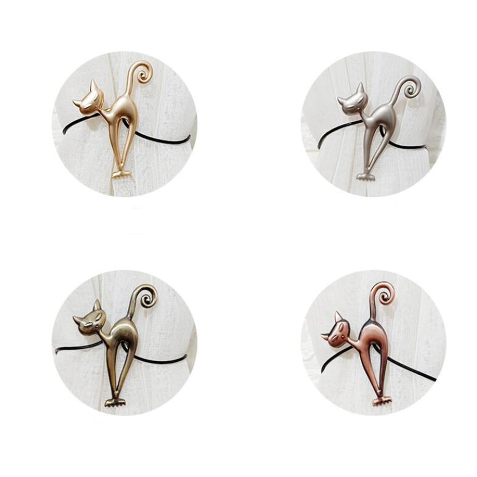 1Pairs Cat Curtain Tiebacks Magnetic Drape Holders Holdbacks Golden