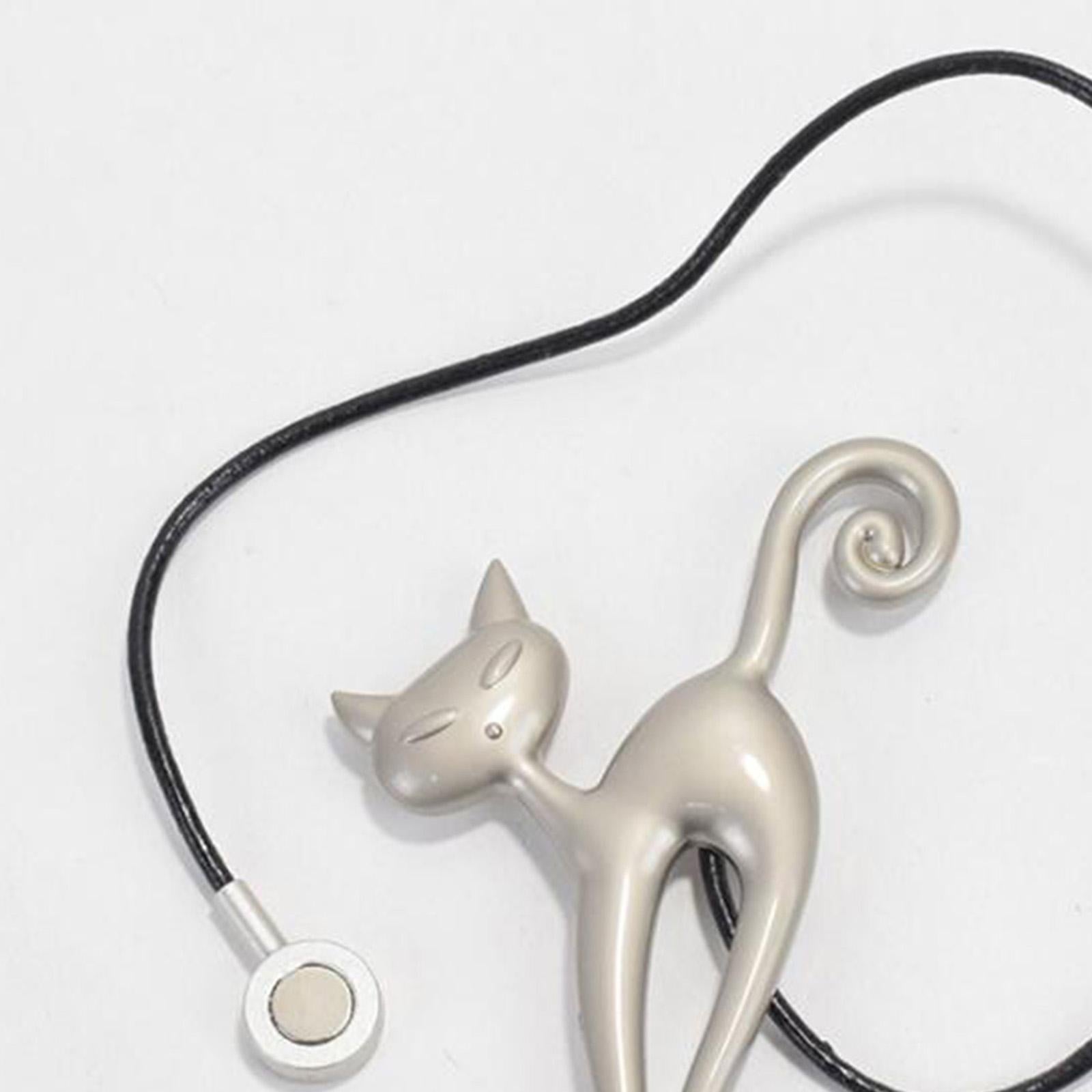 1Pairs Cat Curtain Tiebacks Magnetic Drape Holders Holdbacks Silver