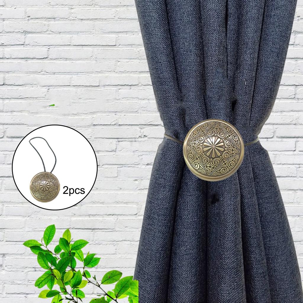 2pcs Magnetic Window Curtain Tiebacks Drape Buckle Holder Antique Bronze