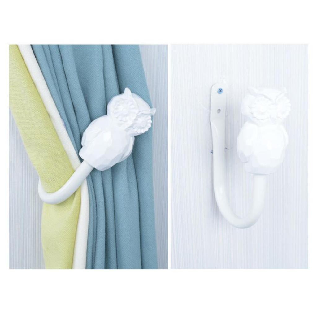 2pcs U Style Curtain Tieback Hooks for Curtain Holder Wall Window Hardware White